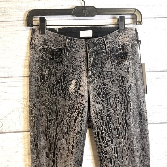 Mother "The Looker" Jeans Skinny Breaking Point - Graphite - Size 24 - Picture 1 of 14